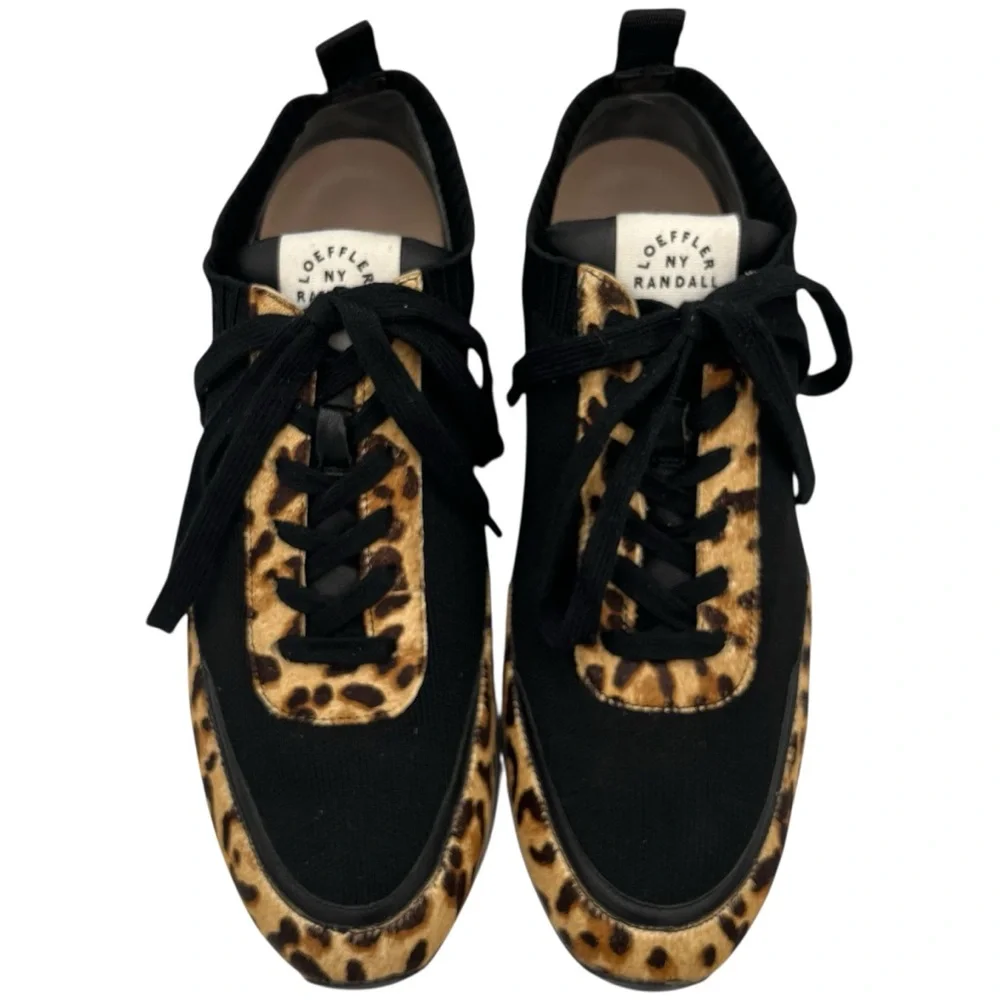 Loeffler Randall Remi Sneakers in Leopard Calf Hair US 9.5 - Picture 7 of 11